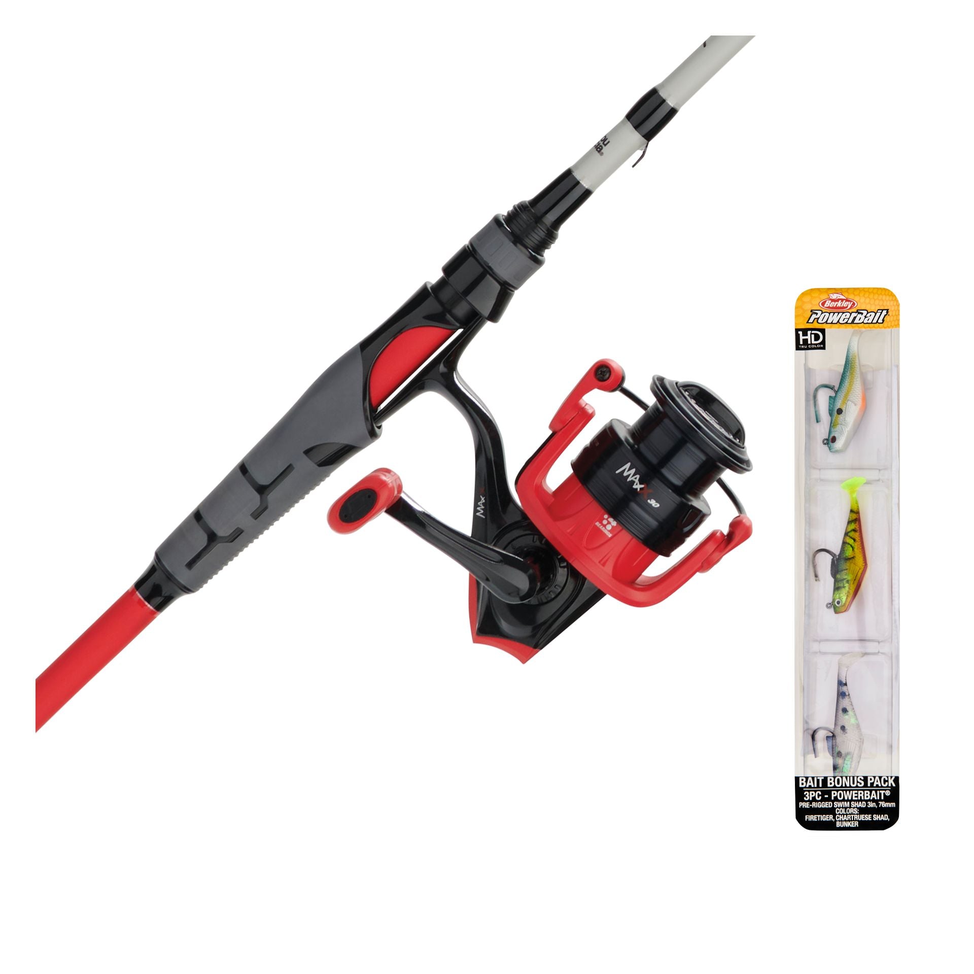 Max X Spinning Combo with Bait Pack