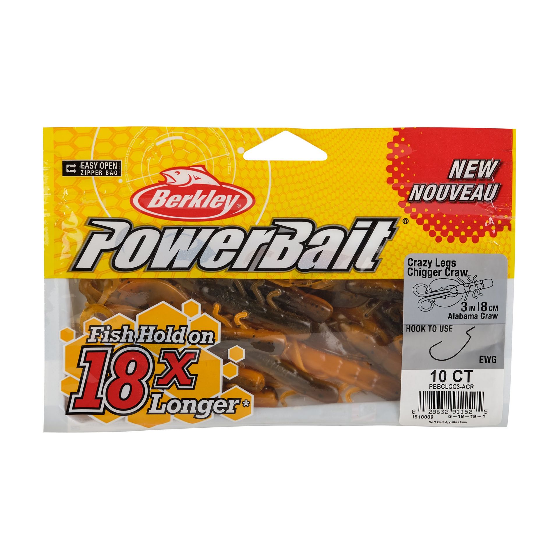 PowerBait® Crazy Legs Chigger Craw