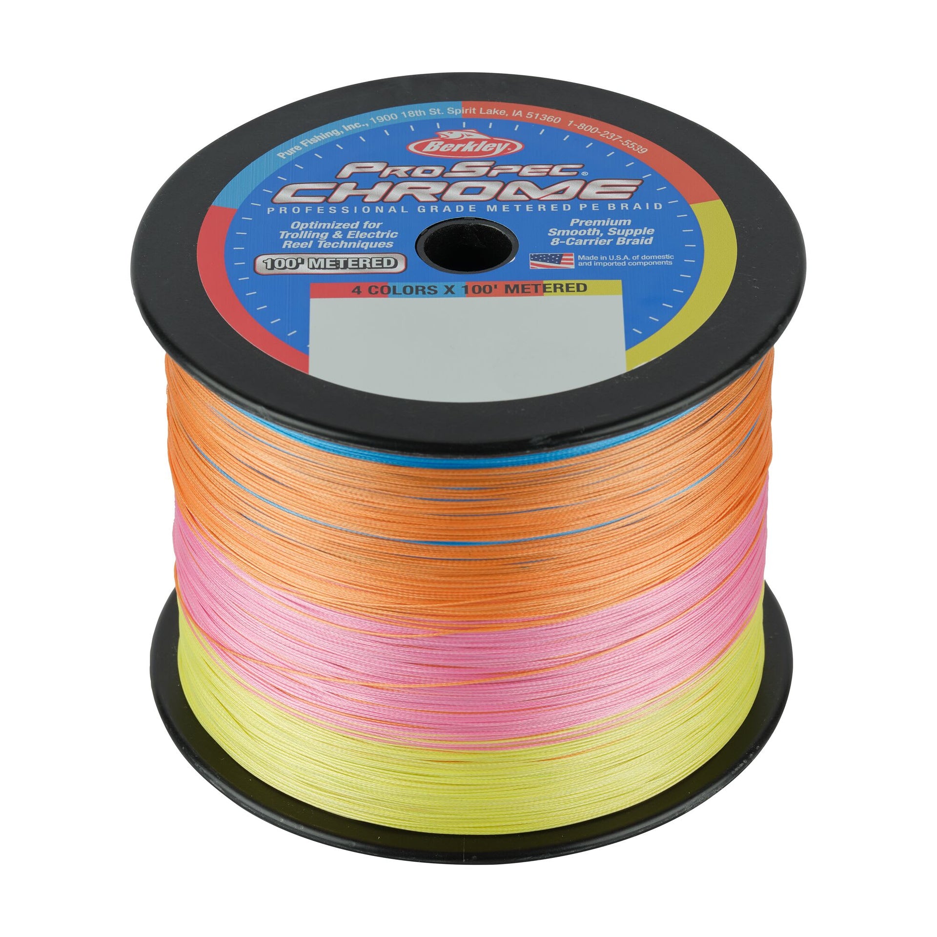 chrome fishing reels ProSpec Chrome 4 x 100' Metered Braid