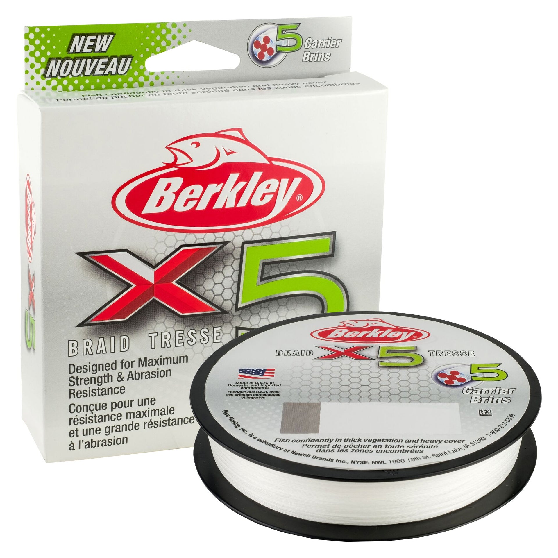 berkley 80lb hollow braid fishing line Berkley x5 Crystal Braid