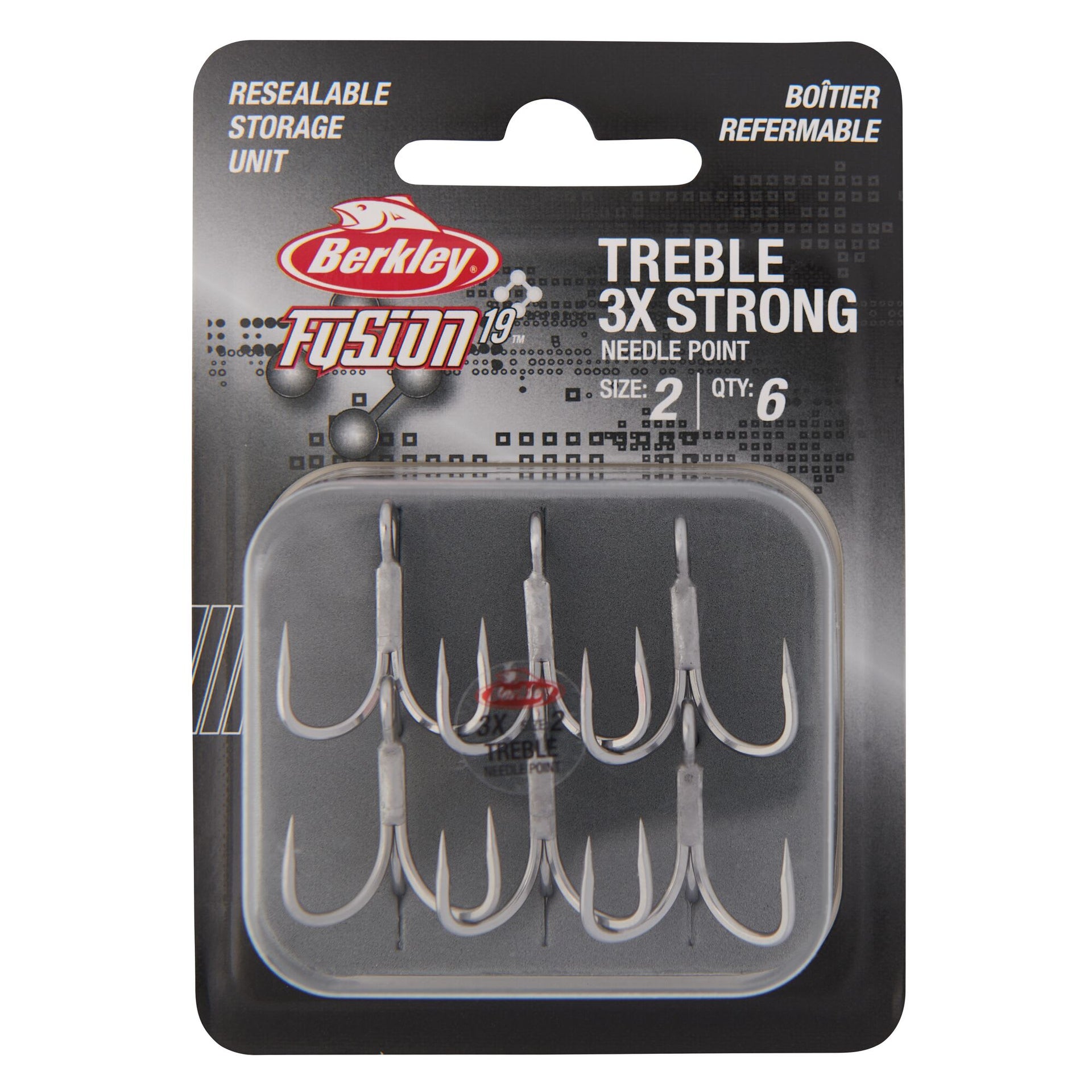 3x strong fishing hooks Owner Single Replacement 2/0 This circle hook features 90 non Mustad 36329 NP-BN Treble Hooks