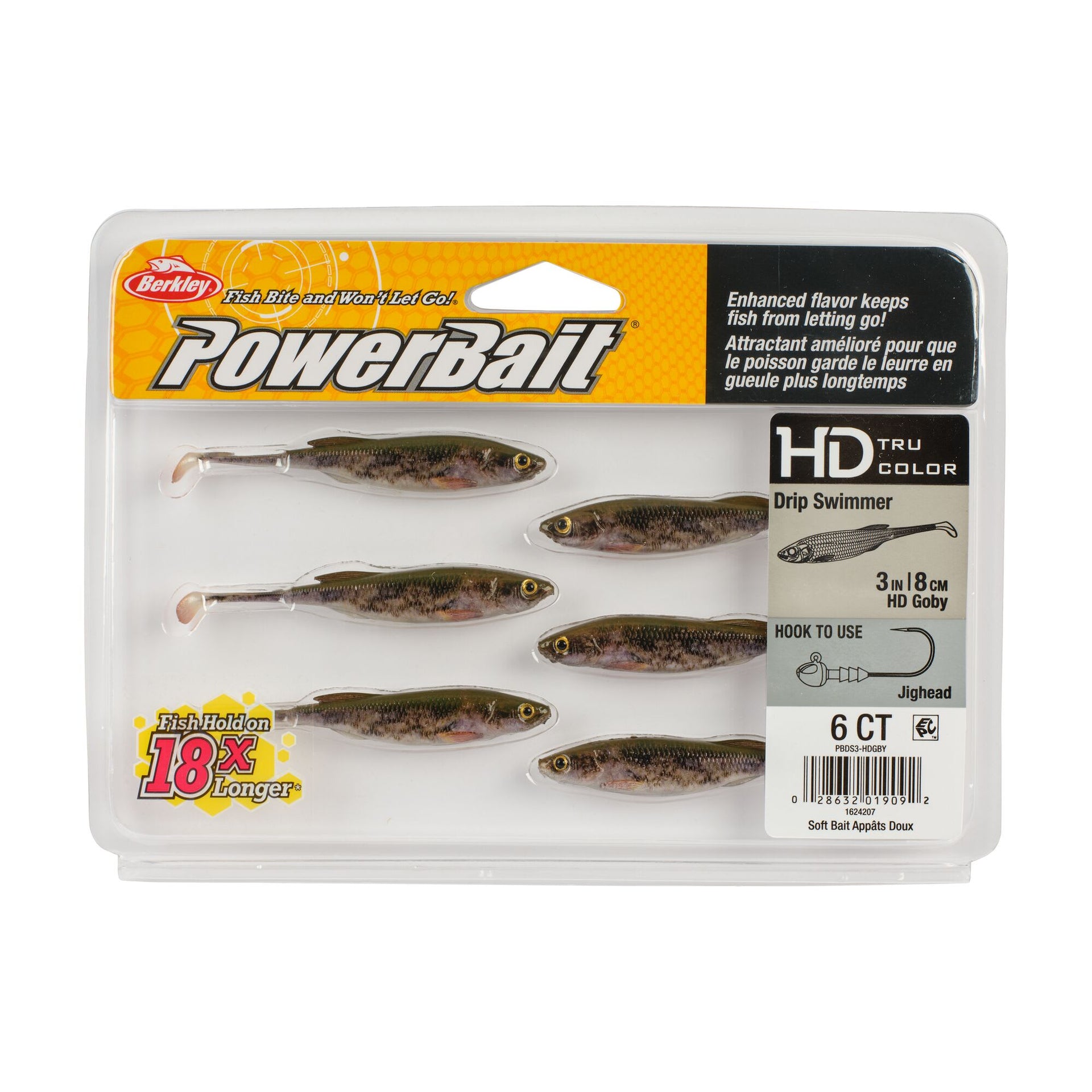 Berkley PowerBait Drip Swimmer - Black Shad, 4 Inch, Soft Plastic Fishing Lure