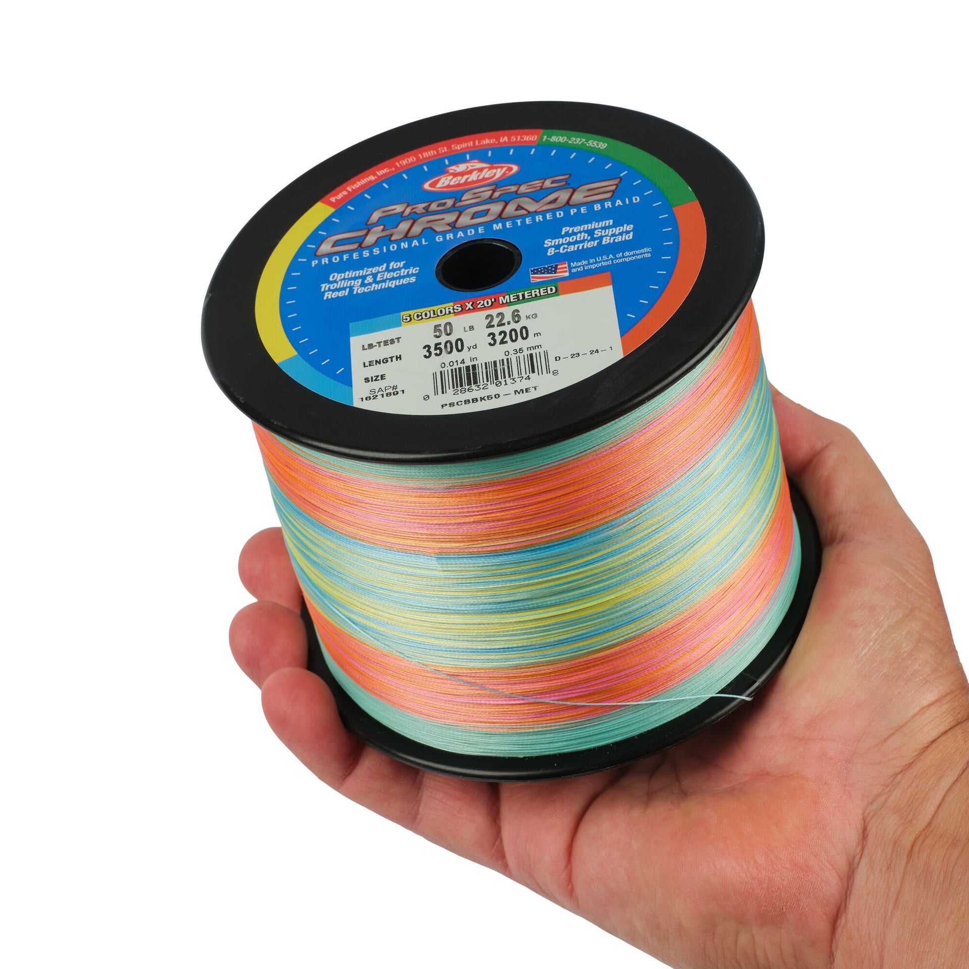 metered braided fishing line ProSpec® Chrome Braid