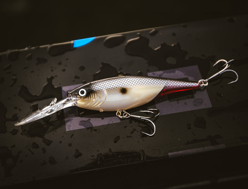 Fishing lure on a dark surface