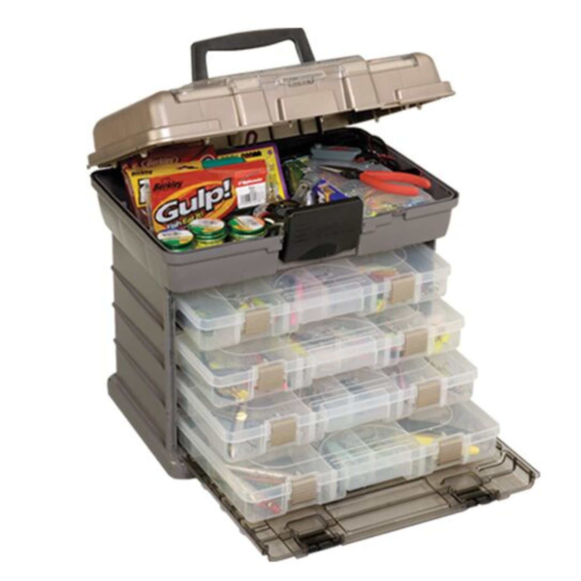 frabill plano hip roof tackle box w/6 trays - green/sandstone Guide Series™ StowAway® Rack System
