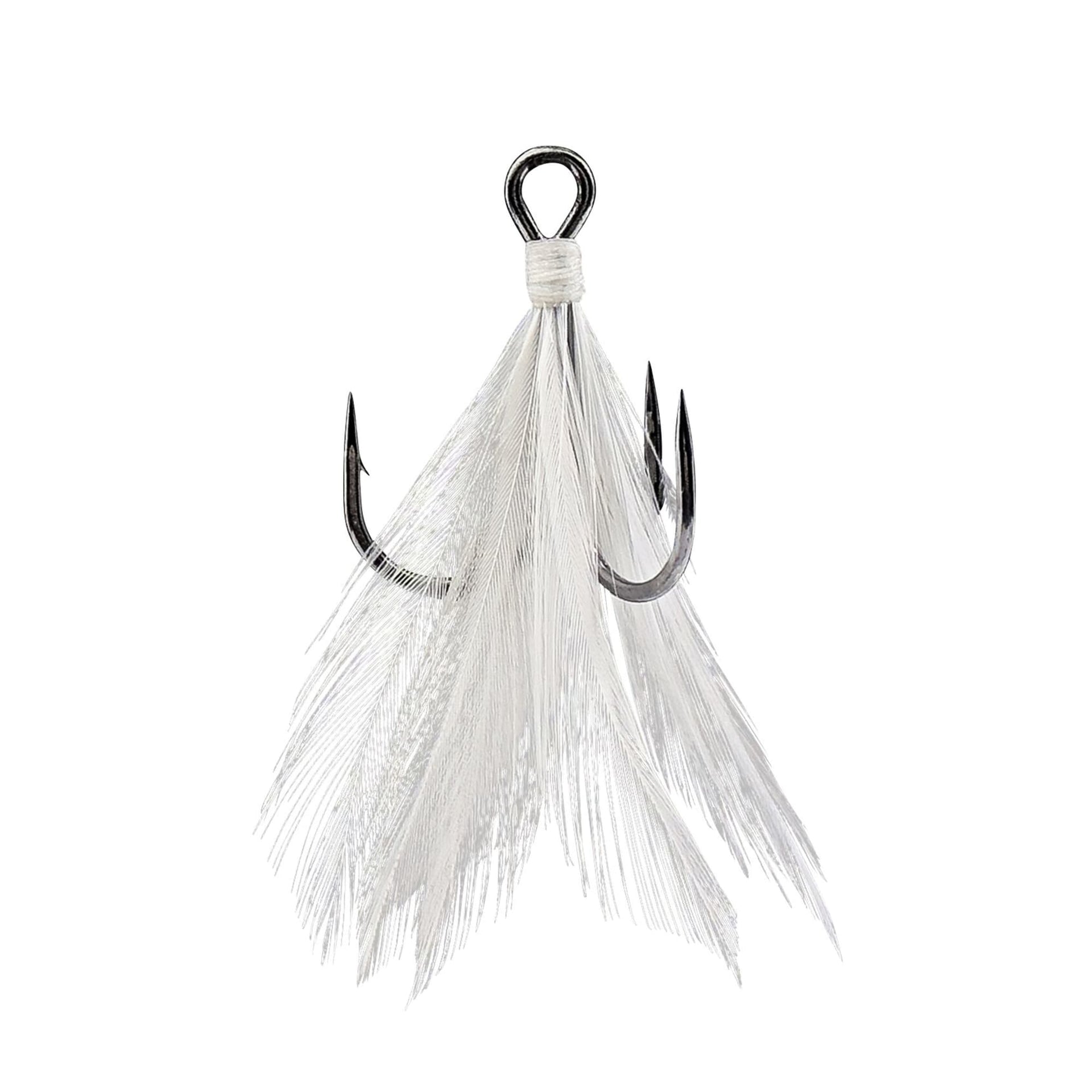 Feathered Treble Hooks White