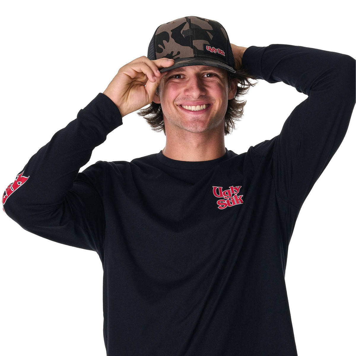 Ugly Stik Black Camo Rubber Patch Trucker