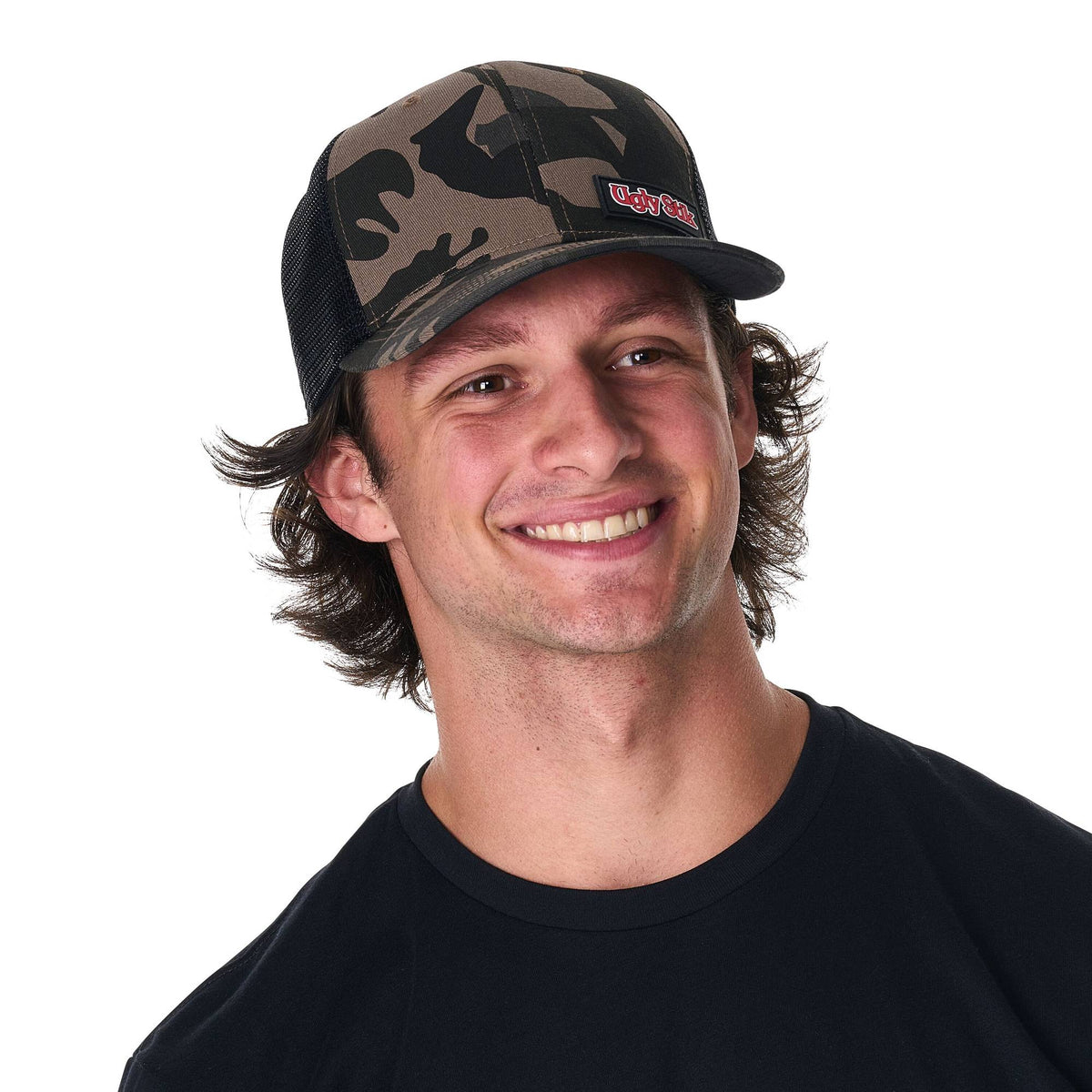 Ugly Stik Black Camo Rubber Patch Trucker