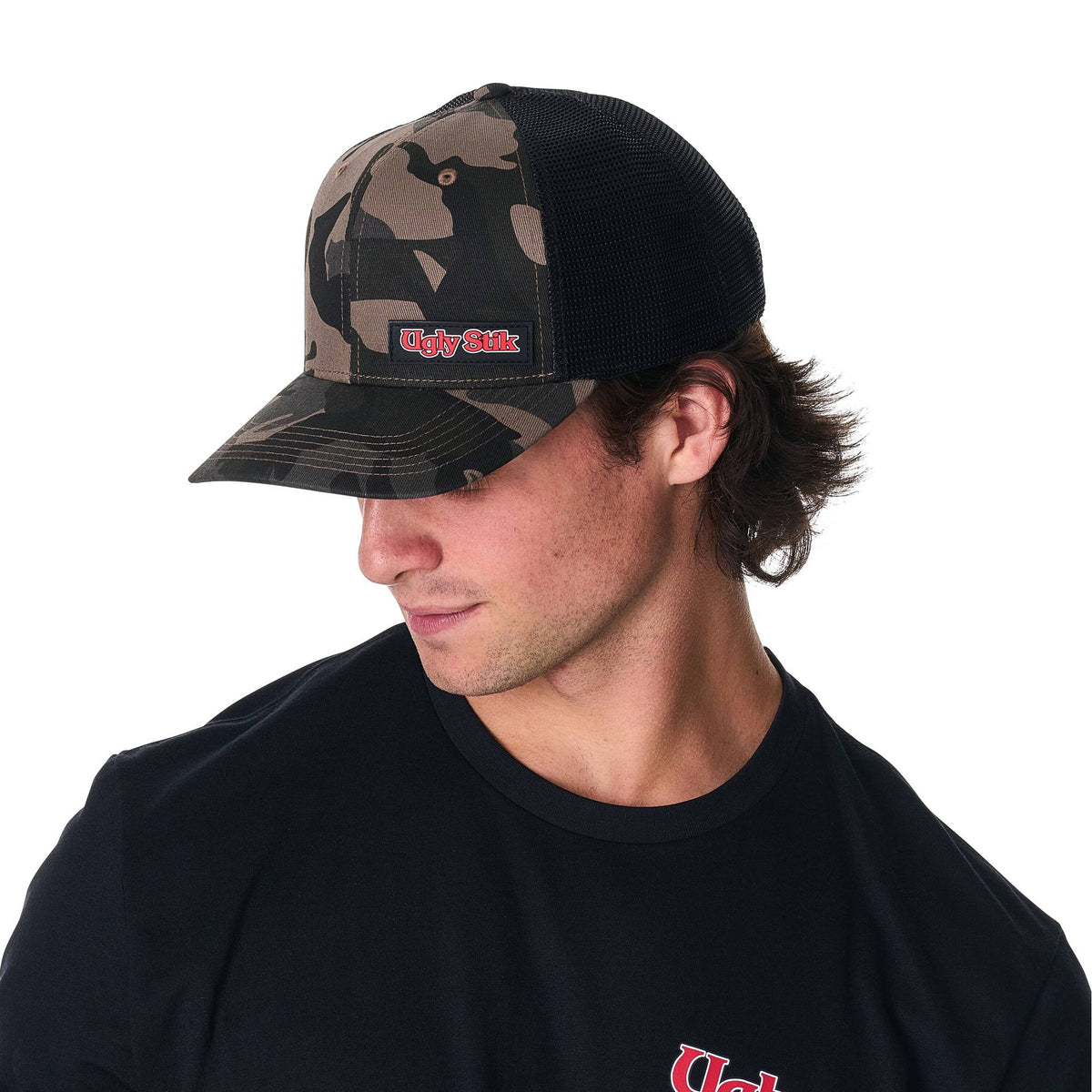 Ugly Stik Black Camo Rubber Patch Trucker