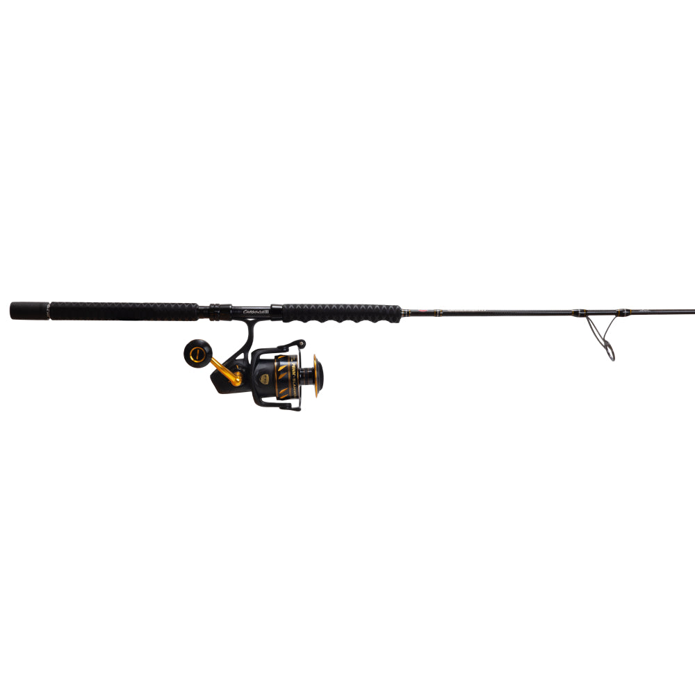 Fishing rod and reel set on a white background
