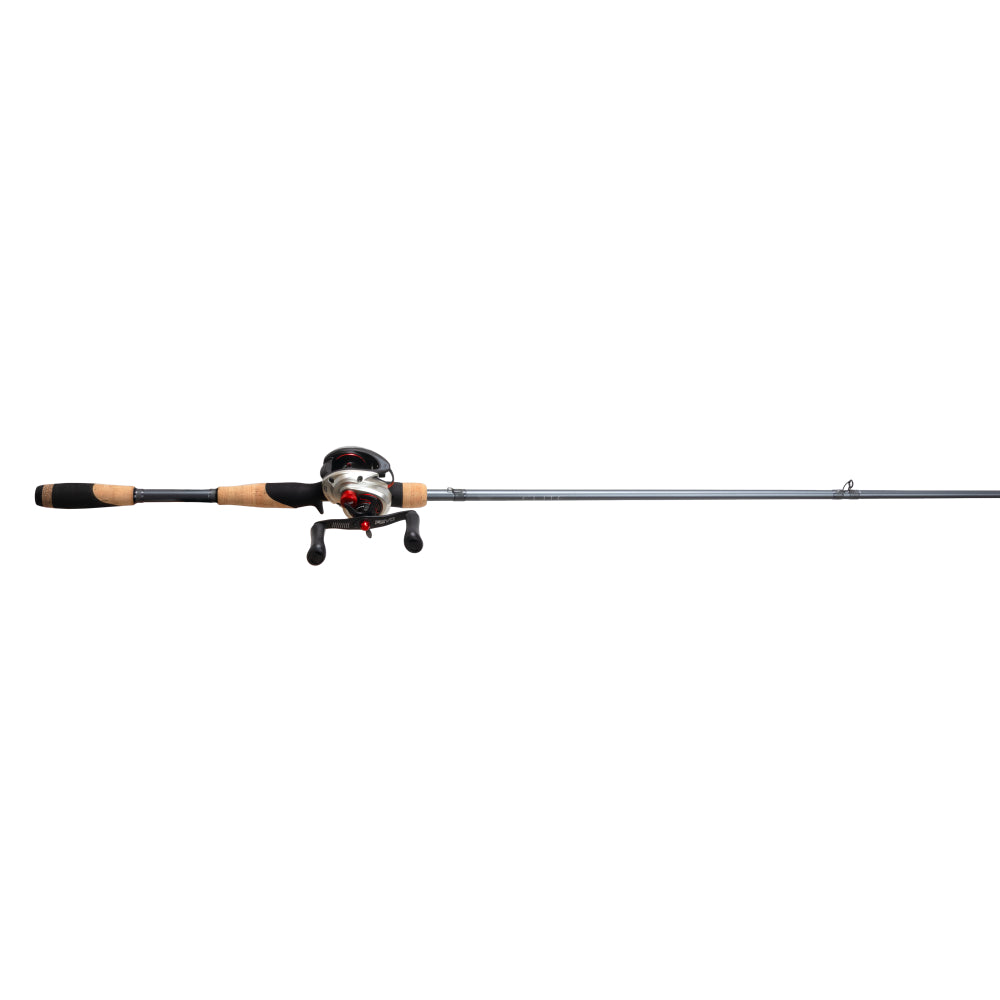 Fishing rod and reel set on a white background