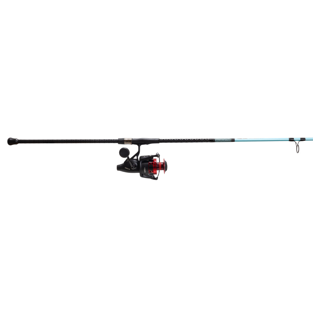 Fishing rod and reel set on a white background