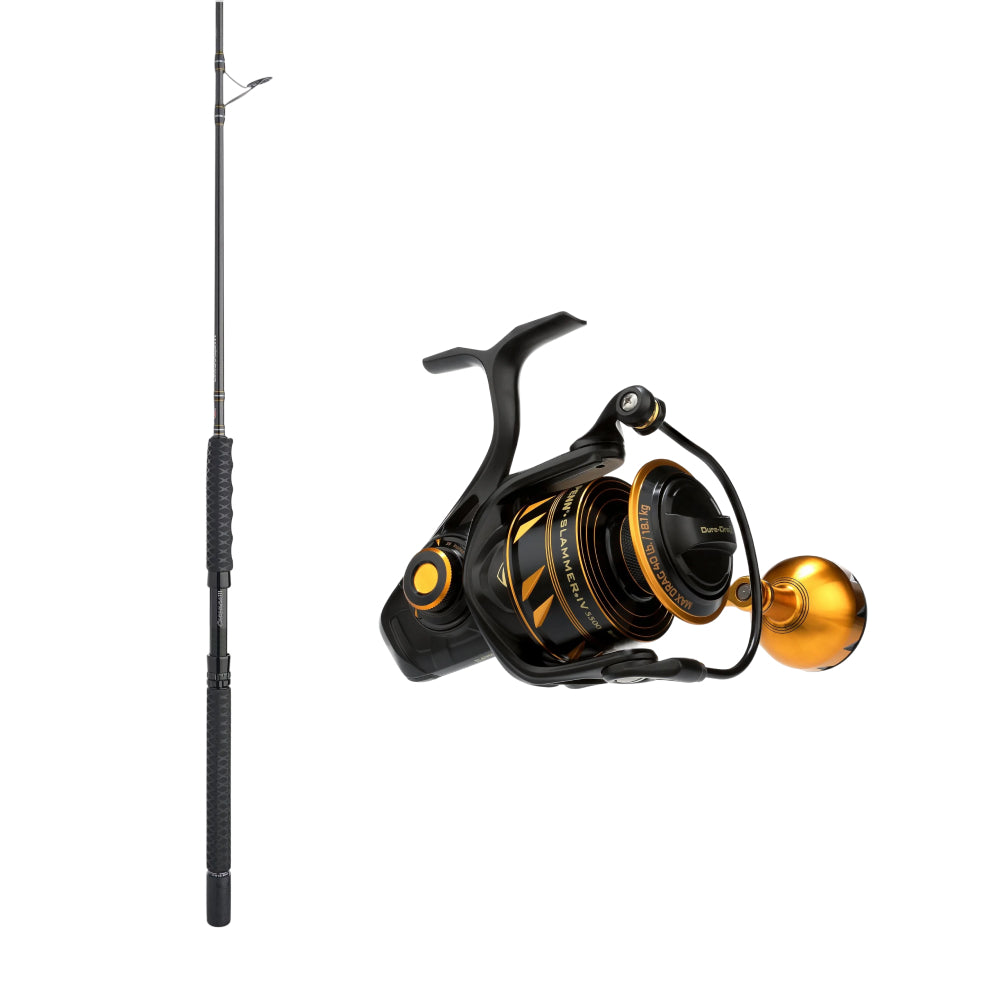Fishing rod and reel set on a white background