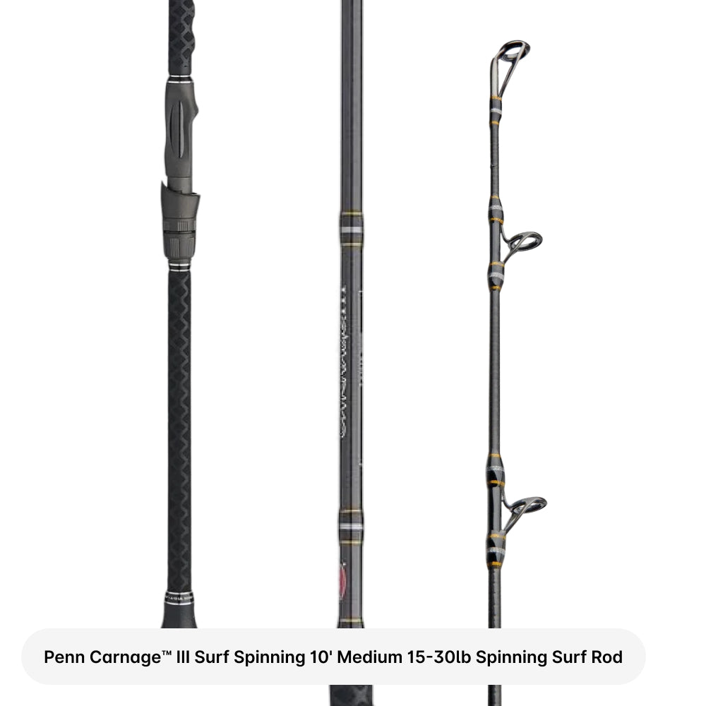 Penn Carnage III Surf Spinning fishing rod on a white background
