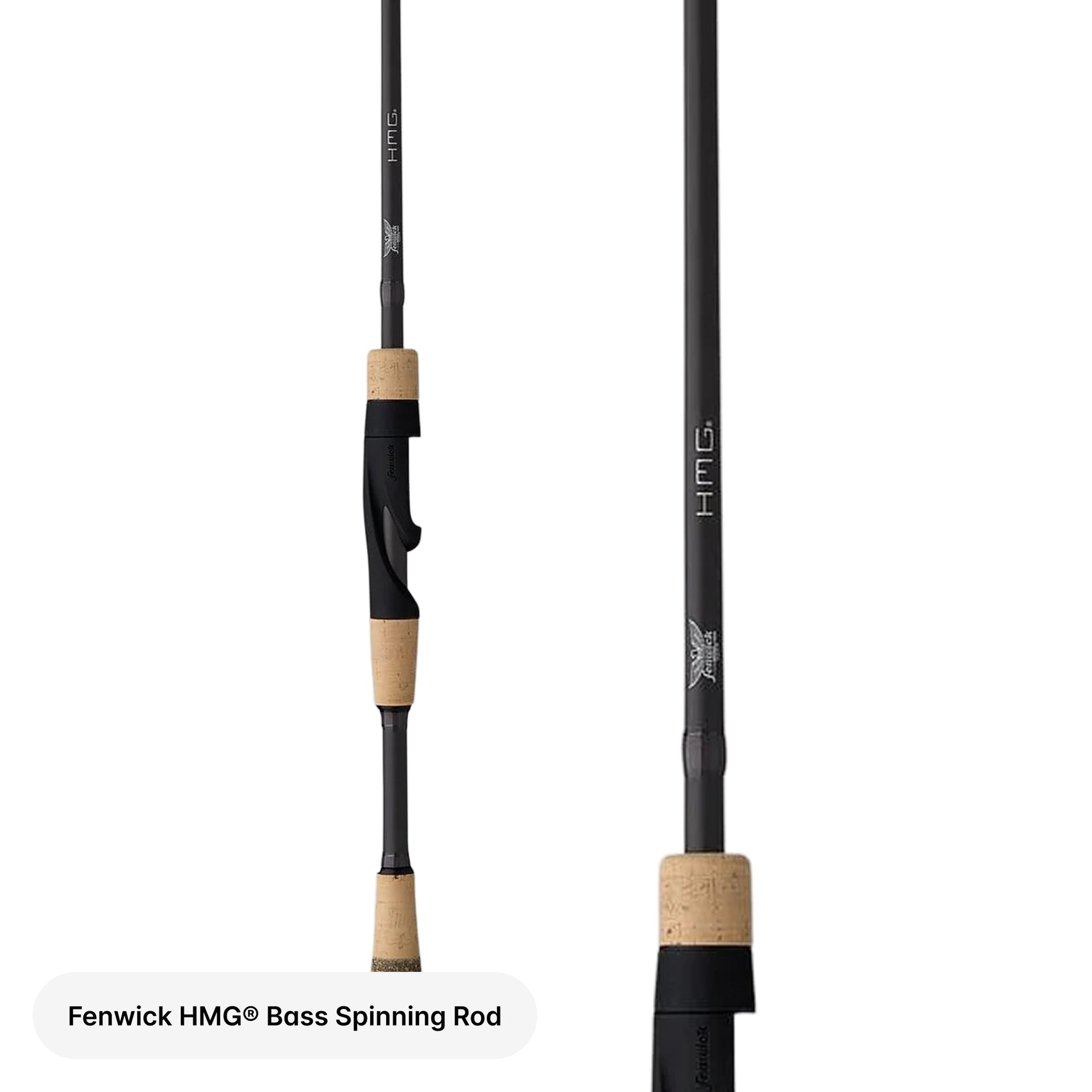 Fenwick HMG Bass Spinning Rod on a white background