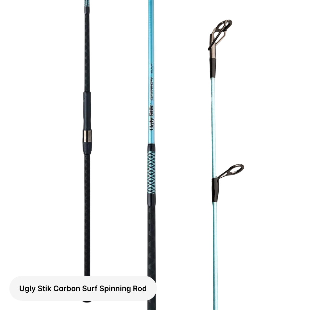 Ugly Stik Carbon Surf Spinning Rod on a white background